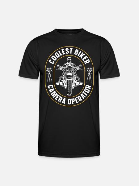 Caméraman Coolest Biker Camera Maker - T-shirt sport Homme - noir