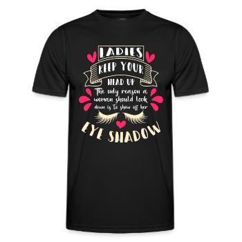 Makeup Artist Ladies Keep Your Head Up Brow Artist - Men's Functional T-Shirt - black - Front - AI Model Male 178 dark (178cm)