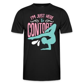 Contortion I'm Just Here To Contort Gymnastics - Men's Functional T-Shirt - black - Front - AI Model Male 178 dark (178cm)