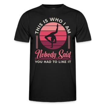 Contortion This Is Who I Am Gymnast Contortionist - Men's Functional T-Shirt - black - Front - AI Model Male 178 dark (178cm)