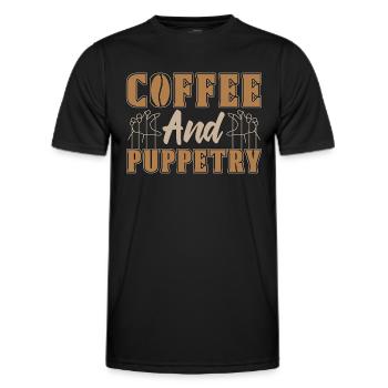 Café de marionnettes et spectacle de marionnettes marionnettiste - T-shirt sport Homme - noir - Devant - AI Model Male 178 dark (178cm)