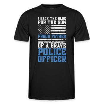 Police Officer I Back The Blue For Law Enforcement - Men's Functional T-Shirt - black - Front - AI Model Male 178 dark (178cm)
