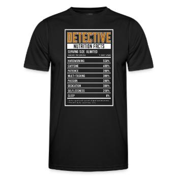Detective Nutrition Facts Law Enforcement Police - Men's Functional T-Shirt - black - Front - AI Model Male 178 dark (178cm)