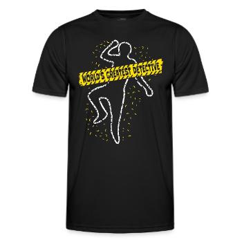 Detective World's Greatest Detective Fingerprint - Men's Functional T-Shirt - black - Front - AI Model Male 178 dark (178cm)