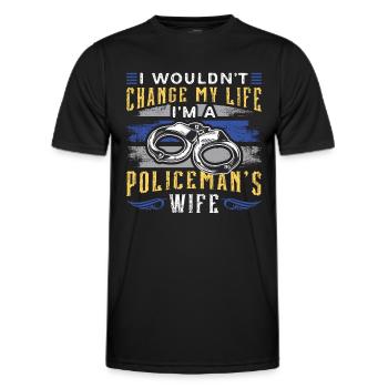 Police Officer Wouldn't Change My Life Sheriff Cop - Men's Functional T-Shirt - black - Front - AI Model Male 178 dark (178cm)
