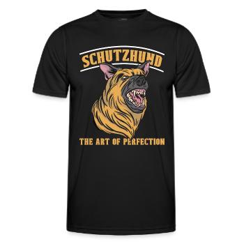 Berger allemand Schutzhund L’art d’aimer le chien - T-shirt sport Homme - noir - Devant - AI Model Male 178 dark (178cm)