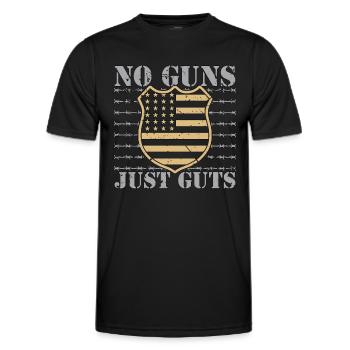 Corrections Officer No Guns Just Guts Prison Guard - Men's Functional T-Shirt - black - Front - AI Model Male 178 dark (178cm)