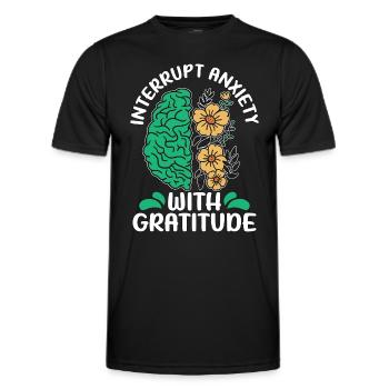 Mental Health Interrupt Anxiety Mental Illness - Men's Functional T-Shirt - black - Front - AI Model Male 178 dark (178cm)