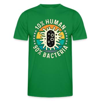 Microbiologist 10% Human 90% Bacteria Microbiology - Men's Functional T-Shirt - kelly green - Front - AI Model Male 178 dark (178cm)
