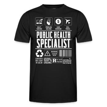 Spécialiste en santé publique Scientifique Travailleur de la santé - T-shirt sport Homme - noir - Devant - AI Model Male 178 dark (178cm)