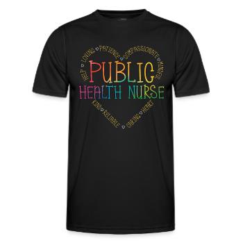 Infirmière de santé publique Agent de santé Épidémiologiste - T-shirt sport Homme - noir - Devant - AI Model Male 178 dark (178cm)
