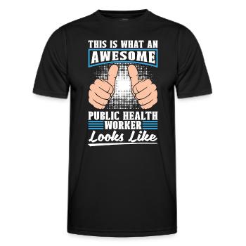 Travailleur de la santé publique Voici ce qu’une infirmière géniale - T-shirt sport Homme - noir - Devant - AI Model Male 178 dark (178cm)