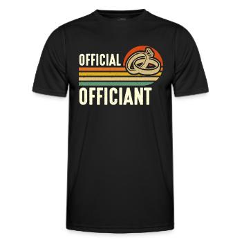 Officiant Official Officiant Retro Wedding Pastor - Men's Functional T-Shirt - black - Front - AI Model Male 178 dark (178cm)