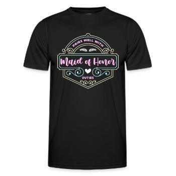Maid Of Honor Pairs Well With Bachelorette Party - Men's Functional T-Shirt - black - Front - AI Model Male 178 dark (178cm)