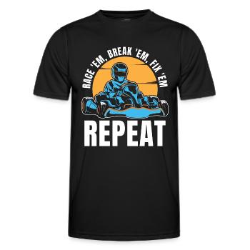 Kart Racing Race 'Em Break 'Em Karting Kart Racer - Männer Funktions-T-Shirt - Schwarz - Vorne - AI Model Male 178 dark (178cm)