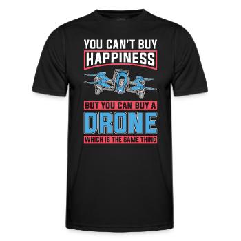 Drone Racing You Can't Buy Happiness But Fpv Race - Men's Functional T-Shirt - black - Front - AI Model Male 178 dark (178cm)