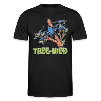 Drone Racing Tree-Nied Racing Machine Drone Racer - T-shirt sport Homme - noir - Devant - AI Model Male 178 dark (178cm)