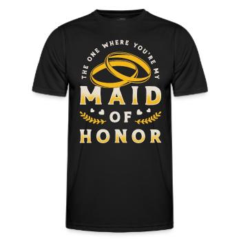 Demoiselle d’honneur Celle où tu es ma demoiselle d’honneur - T-shirt sport Homme - noir - Devant - AI Model Male 178 dark (178cm)