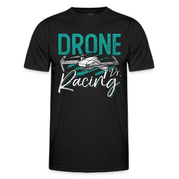 Drone Racing Dr. Fpv Race Drone Race Multicopter - Men's Functional T-Shirt - black - Front - AI Model Male 178 dark (178cm)