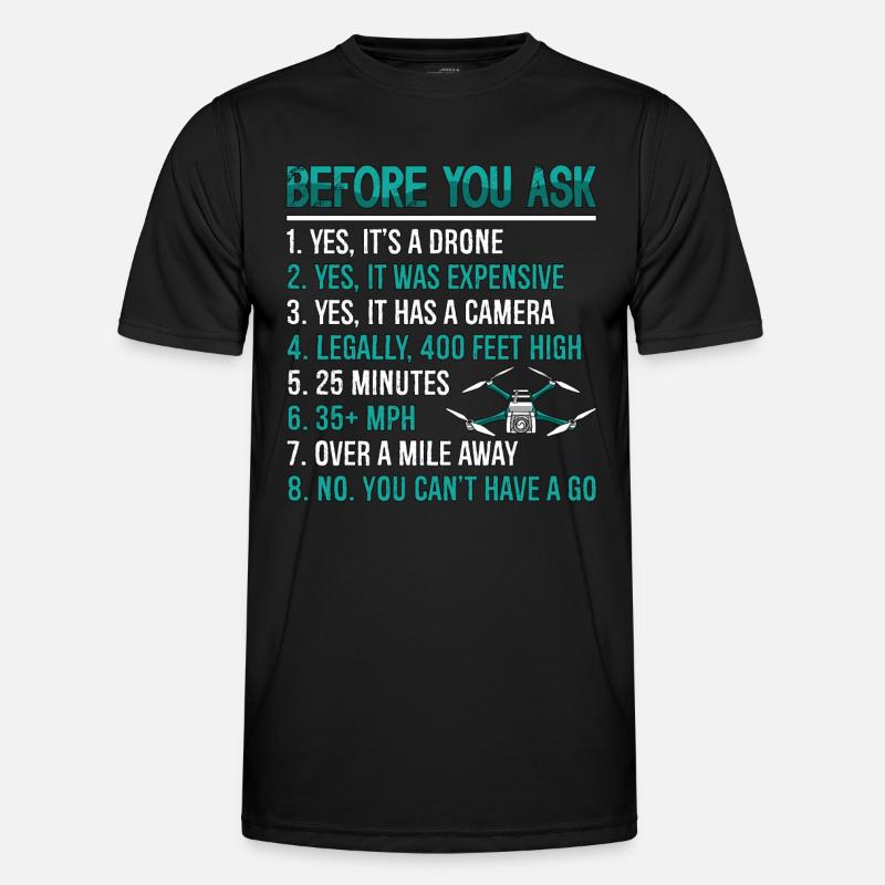 Drone Racing Before You Ask Multicopter Fpv Race Männer Funktions-T-Shirt