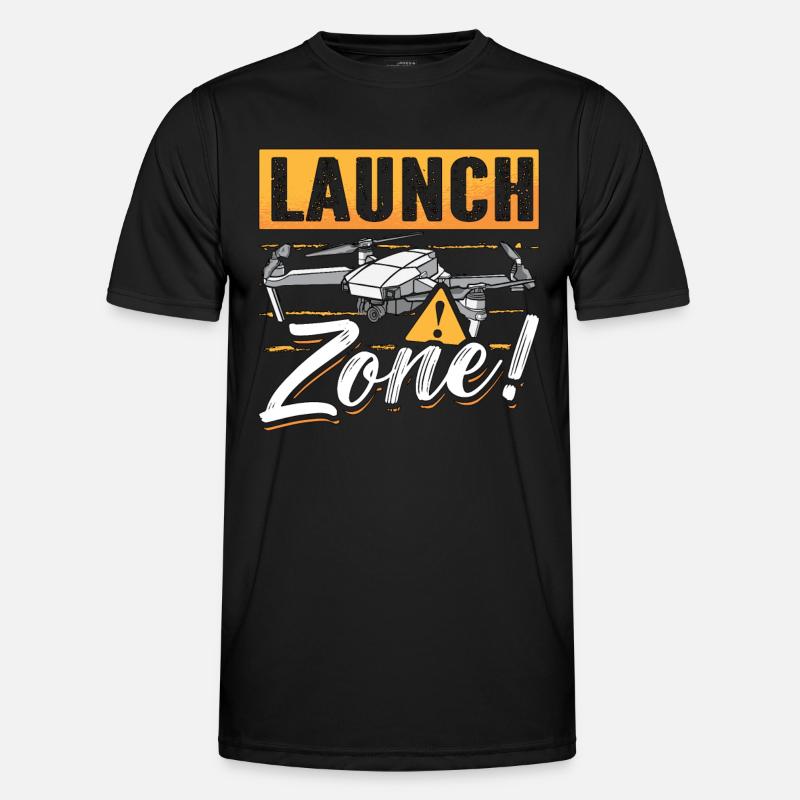 Drone Racing Zone de lancement Machine de course de drones - T-shirt sport Homme - noir