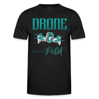 Drone Racing Drone Pilot Fpv Race Remote Control - Men's Functional T-Shirt - black - Front - AI Model Male 178 dark (178cm)