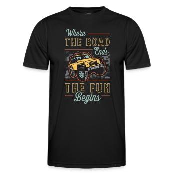 Off-Road Racing Where The Road Ends The Motocross - Men's Functional T-Shirt - black - Front - AI Model Male 178 dark (178cm)