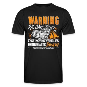 RC Model Racing Warning R/C Cars Fast Model Maker - Men's Functional T-Shirt - black - Front - AI Model Male 178 dark (178cm)