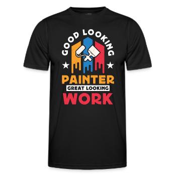 Painter Good Looking Painter Paint Brush Painting - Männer Funktions-T-Shirt - Schwarz - Vorne - AI Model Male 178 dark (178cm)