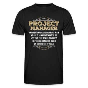 Project Manager An Expert In Project Management - Men's Functional T-Shirt - black - Front - AI Model Male 178 dark (178cm)