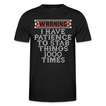 Cross Stitch Warning I Have Patience To Stitching - Men's Functional T-Shirt - black - Front - AI Model Male 178 dark (178cm)