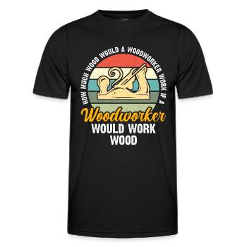 Carpenter How Much Wood Would A Carpentry Woodwork - Men's Functional T-Shirt - black - Front - AI Model Male 178 dark (178cm)