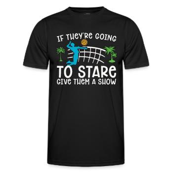 Beach Volleyball If They're Going To Beachball - Men's Functional T-Shirt - black - Front - AI Model Male 178 dark (178cm)