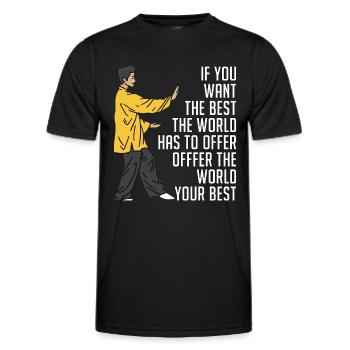 Tai Chi Si vous voulez le meilleur amateur de Tai Chi Taiji - T-shirt sport Homme - noir - Devant - AI Model Male 178 dark (178cm)