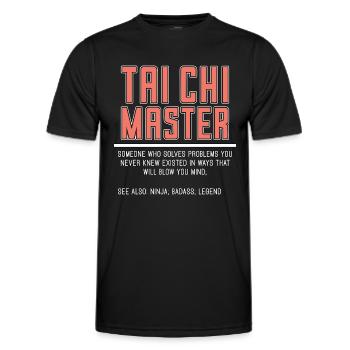 Maître de Tai Chi Quelqu’un qui résout les problèmes Taiji - T-shirt sport Homme - noir - Devant - AI Model Male 178 dark (178cm)