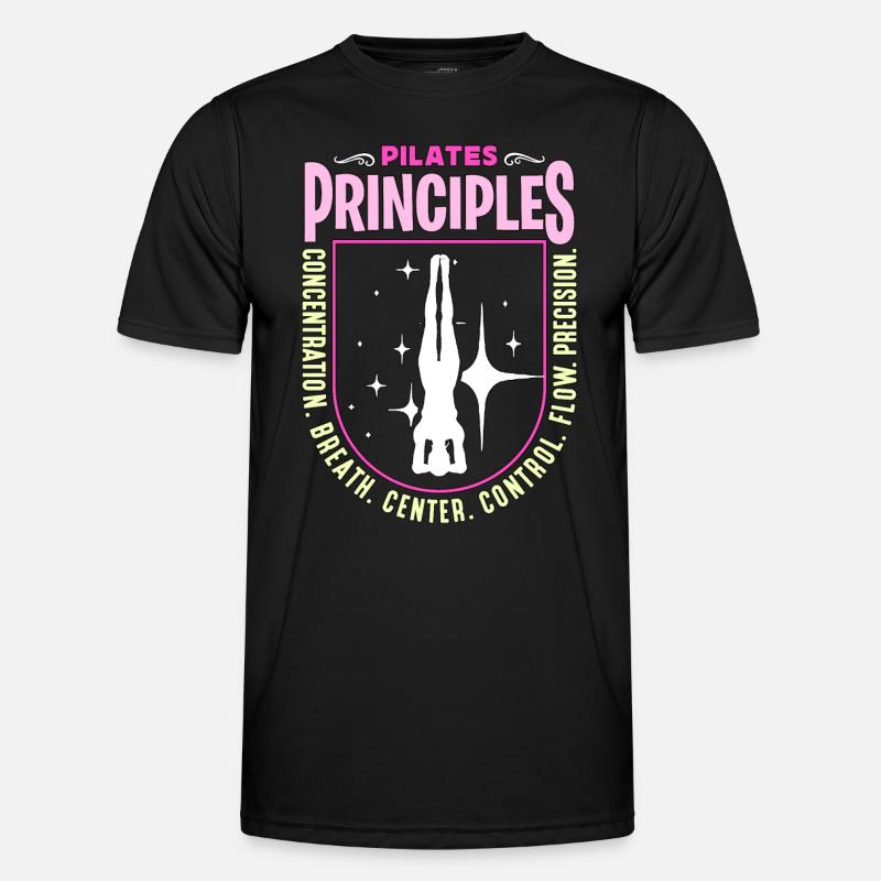 Pilates Principles Concentration Breath Meditation Men's Functional T-Shirt