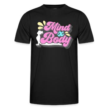 Pilates Mind X Body Meditation Pilates Reformer - Männer Funktions-T-Shirt - Schwarz - Vorne - AI Model Male 178 dark (178cm)