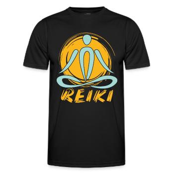 Reiki Meditation Energy Healing Reiki Treatment - Men's Functional T-Shirt - black - Front - AI Model Male 178 dark (178cm)