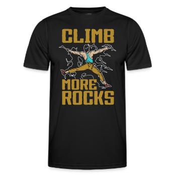 Rock Climbing Climb More Rocks Mountain Climbing - Men's Functional T-Shirt - black - Front - AI Model Male 178 dark (178cm)
