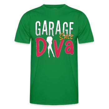 Vente de garage Diva Bargain Hunter Loves Flea Market - T-shirt sport Homme - vert - Devant - AI Model Male 178 dark (178cm)