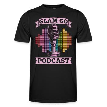 Podcasting Glam Go Podcast Radio Broadcast Blogger - Men's Functional T-Shirt - black - Front - AI Model Male 178 dark (178cm)