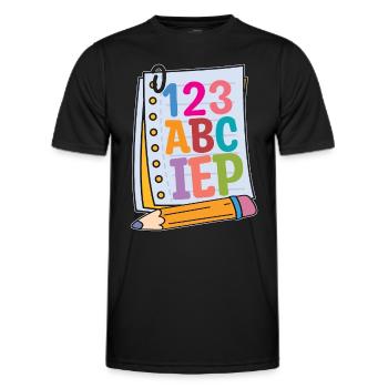 IEP 123 ABC IEP Autism Awareness Sped Teacher - Männer Funktions-T-Shirt - Schwarz - Vorne - AI Model Male 178 dark (178cm)