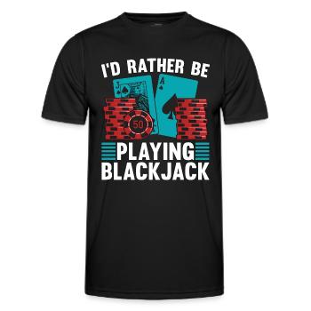 Blackjack classique Je préfère jouer au jeu - T-shirt sport Homme - noir - Devant - AI Model Male 178 dark (178cm)