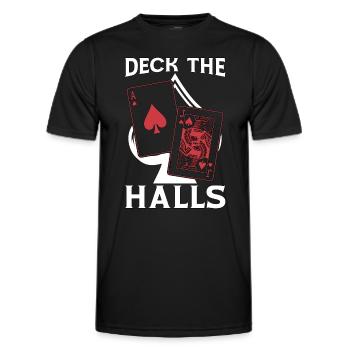 Classic Blackjack Deck The Halls Casino Gambling - Men's Functional T-Shirt - black - Front - AI Model Male 178 dark (178cm)
