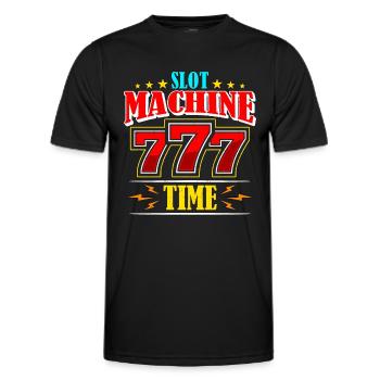 Slots Machine Time Gambling Loves Casino Gambler - Men's Functional T-Shirt - black - Front - AI Model Male 178 dark (178cm)