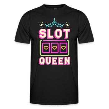 Slots Machine Slot Queen Casino Jackpot Betting - Men's Functional T-Shirt - black - Front - AI Model Male 178 dark (178cm)