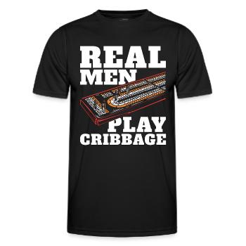 Cribbage Real Men Play Cribbage Loves Board Game - Männer Funktions-T-Shirt - Schwarz - Vorne - AI Model Male 178 dark (178cm)