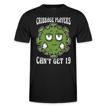 Cribbage Players Can't Get 19 Loves Playing Cards - Männer Funktions-T-Shirt - Schwarz - Vorne - AI Model Male 178 dark (178cm)