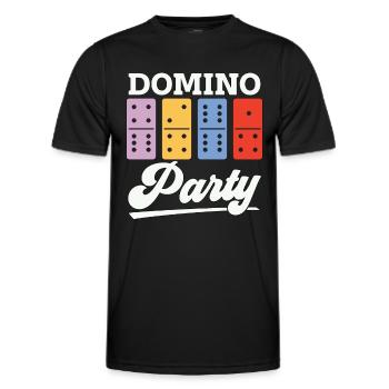 Dominoes Domino Party Loves Board Game Gambling - Männer Funktions-T-Shirt - Schwarz - Vorne - AI Model Male 178 dark (178cm)