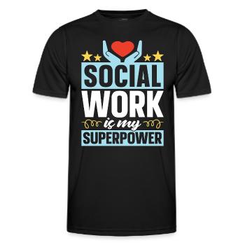 Social Service Social Work Is My Superpower Aide - Men's Functional T-Shirt - black - Front - AI Model Male 178 dark (178cm)